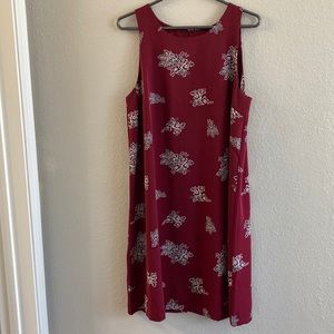 Ann Taylor Factory Maroon Flower Dress